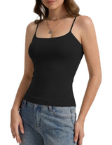 LOMON Womens Padded Cami Top Square Neck, Double Lined Camisole