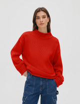 Lomom Womens Cotton Sweater Long Sleeve Mock Neck Fall Winter Tops