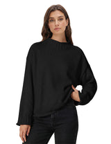 Lomom Womens Cotton Sweater Long Sleeve Mock Neck Fall Winter Tops