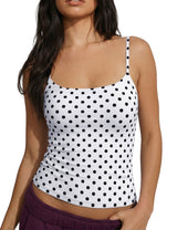 LOMON Womens Padded Cami Top Square Neck, Double Lined Camisole