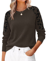 LOMON Sweaters for Women Crew Neck Long Sleeve Pullover Tops