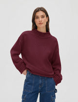 Lomom Womens Cotton Sweater Long Sleeve Mock Neck Fall Winter Tops