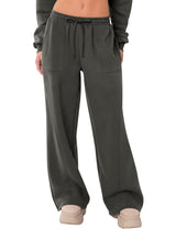 LOMON Wide Leg Sweatpants Women Fleece Fall Spring Sweat Pants