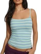 LOMON Womens Padded Cami Top Square Neck, Double Lined Camisole