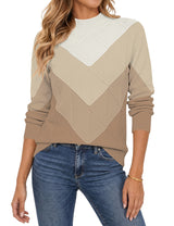 LOMON Women's Mock Neck Sweater Long Sleeve 2026 Fall Winter Knitted Tops
