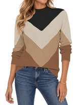 LOMON Women's Mock Neck Sweater Long Sleeve 2026 Fall Winter Knitted Tops