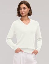 LOMON Sweaters for Women Wool Blend Long Sleeve Sweater Tops Fall Clothes