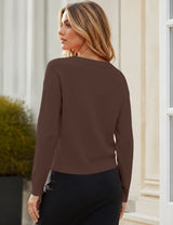 LOMON Sweaters for Women V Neck Long Sleeve Fall Oufits Casual Tops