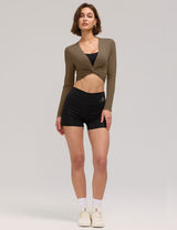 LOMON Womens Ballet Wrap Tops Self Tie V Neck Pilates Workout Tops