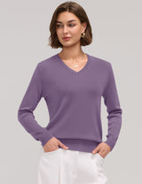 LOMON Sweaters for Women Wool Blend Long Sleeve Sweater Tops Fall Clothes