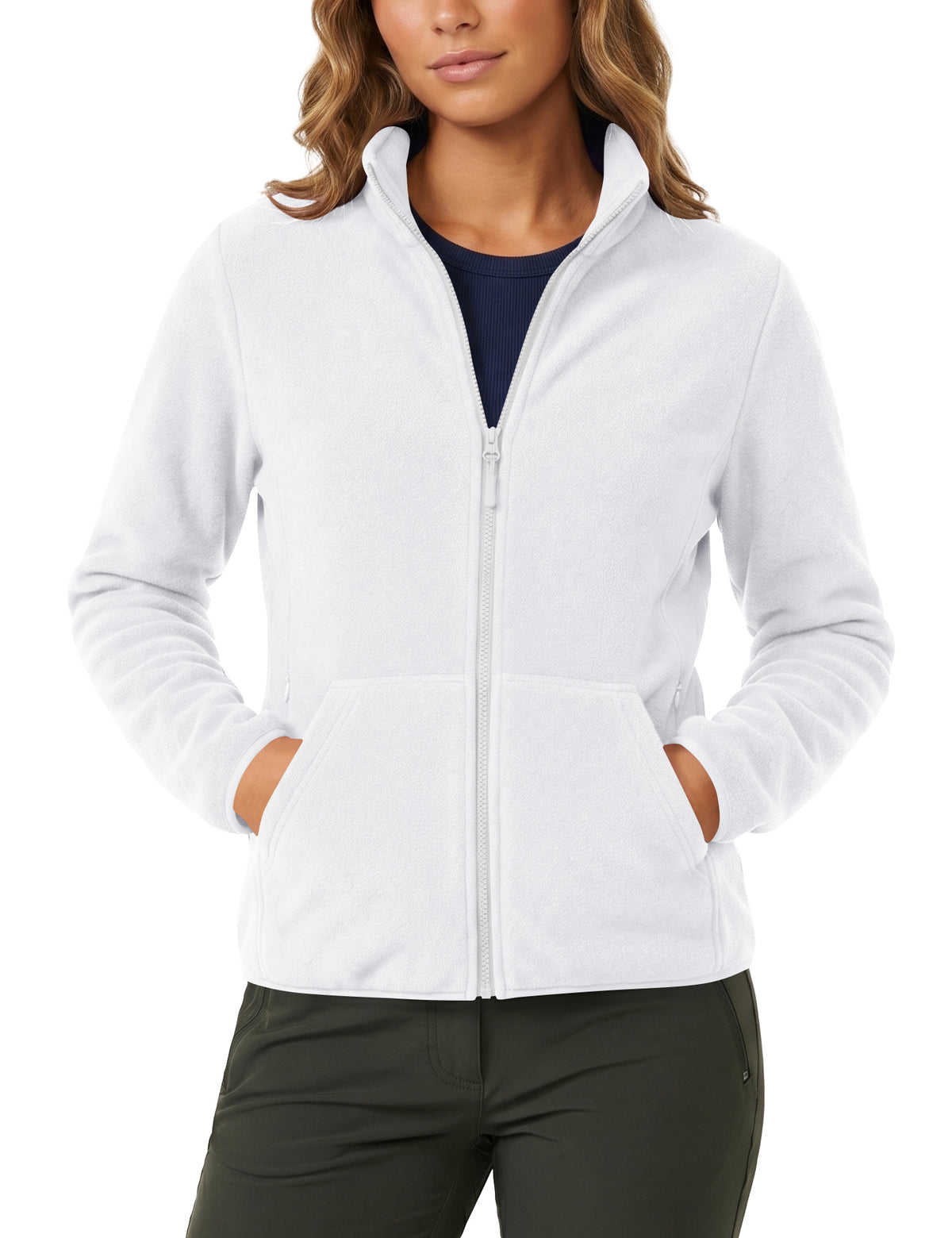 LOMON Fleece Jacket Women with 6 Pockets Lightweight Full Zip Coat