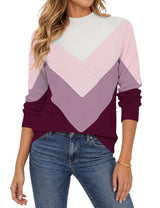 LOMON Women's Mock Neck Sweater Long Sleeve 2026 Fall Winter Knitted Tops