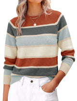 LOMON Sweaters for Women Crew Neck Long Sleeve Pullover Tops