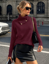 LOMON Sweaters for Women 2026 Fall Winter Turtleneck Sweater