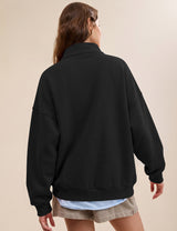 LOMON Sweatshirts for Women Button Mock Neck Pullover Tops