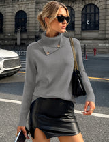 LOMON Sweaters for Women 2026 Fall Winter Turtleneck Sweater