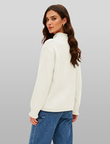 Lomom Womens Cotton Sweater Long Sleeve Mock Neck Fall Winter Tops