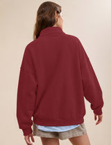 LOMON Sweatshirts for Women Button Mock Neck Pullover Tops
