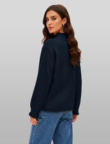 Lomom Womens Cotton Sweater Long Sleeve Mock Neck Fall Winter Tops