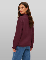 Lomom Womens Cotton Sweater Long Sleeve Mock Neck Fall Winter Tops