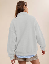 LOMON Sweatshirts for Women Button Mock Neck Pullover Tops