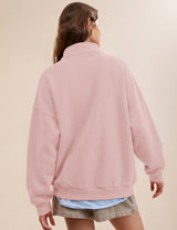 LOMON Sweatshirts for Women Button Mock Neck Pullover Tops