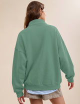 LOMON Sweatshirts for Women Button Mock Neck Pullover Tops