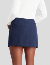LOMON Women's Corduroy Mini Skirt with Built-in Shorts and a Low Rise Fit