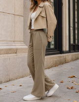 LOMON Wide Leg Sweatpants Women Fleece Fall Spring Sweat Pants