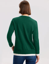 LOMON Womens Sweaters Cozy Long Sleeve Pullover Tops Faux Layered Sweaters