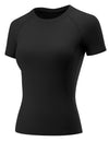 LOMON Womens Workout Tops Short Sleeve Raglan Athletic Shirts Yoga Gym Crewneck Quick Dry Tshirts