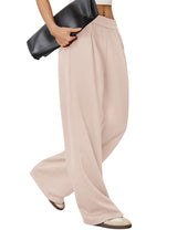 LOMON Womens Wide Leg Pants Travel Casual Lounge High Waist Flowy Palazzo Pants with Pocket Loose Spring Summer Clothing