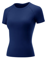 LOMON Womens Workout Tops Short Sleeve Raglan Athletic Shirts Yoga Gym Crewneck Quick Dry Tshirts