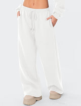 LOMON Women's Sweatpants Wide Leg Fleece Lined Sweat Pants Spring Winter Clothes 2026 Baggy Drawstring Joggers with Pockets