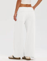 LOMON Pants for Women Wide Leg Side Striped Pants Drawstring Baggy Palazzo Work Trousers with Pockets