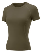 LOMON Womens Workout Tops Short Sleeve Raglan Athletic Shirts Yoga Gym Crewneck Quick Dry Tshirts