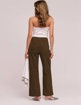 LOMON Women's Corduroy Pants, Low Rise Straight Leg Casual Work Pants