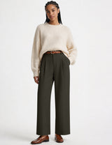 LOMON Women's Wide Leg Dress Pants High Waist Work Slacks with Pockets