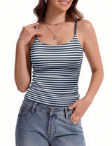LOMON Womens Padded Cami Top Square Neck, Double Lined Camisole
