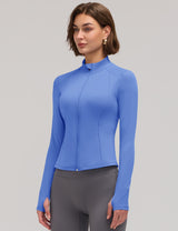 LOMON Women Workout Jacket Lightweight Zip Up Cropped Athletic Slim Tops