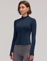 LOMON Women Workout Jacket Lightweight Zip Up Cropped Athletic Slim Tops