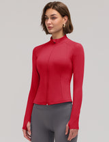 LOMON Women Workout Jacket Lightweight Zip Up Cropped Athletic Slim Tops