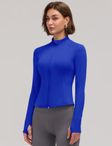 LOMON Women Workout Jacket Lightweight Zip Up Cropped Athletic Slim Tops