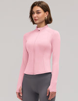 LOMON Women Workout Jacket Lightweight Zip Up Cropped Athletic Slim Tops