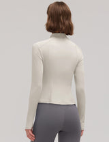 LOMON Women Workout Jacket Lightweight Zip Up Cropped Athletic Slim Tops