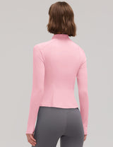 LOMON Women Workout Jacket Lightweight Zip Up Cropped Athletic Slim Tops