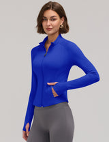 LOMON Women Workout Jacket Lightweight Zip Up Cropped Athletic Slim Tops