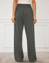 LOMON Womens Wide Leg Pants Travel Casual Lounge High Waist Flowy Palazzo Pants with Pocket Loose Spring Summer Clothing