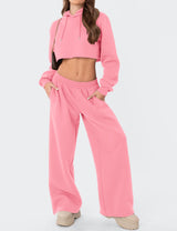LOMON Wide Leg Sweatpants Women Fleece Sweat Pants Fall Spring Clothes 2026 Teen Girl Baggy Jogger Sweatpant with Pockets
