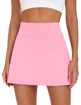 LOMON Womens Skort Mini Tennis Skirt with Pockets Shorts Golf Athletic Skirts High Waisted Stretchy Skorts Casual Workout